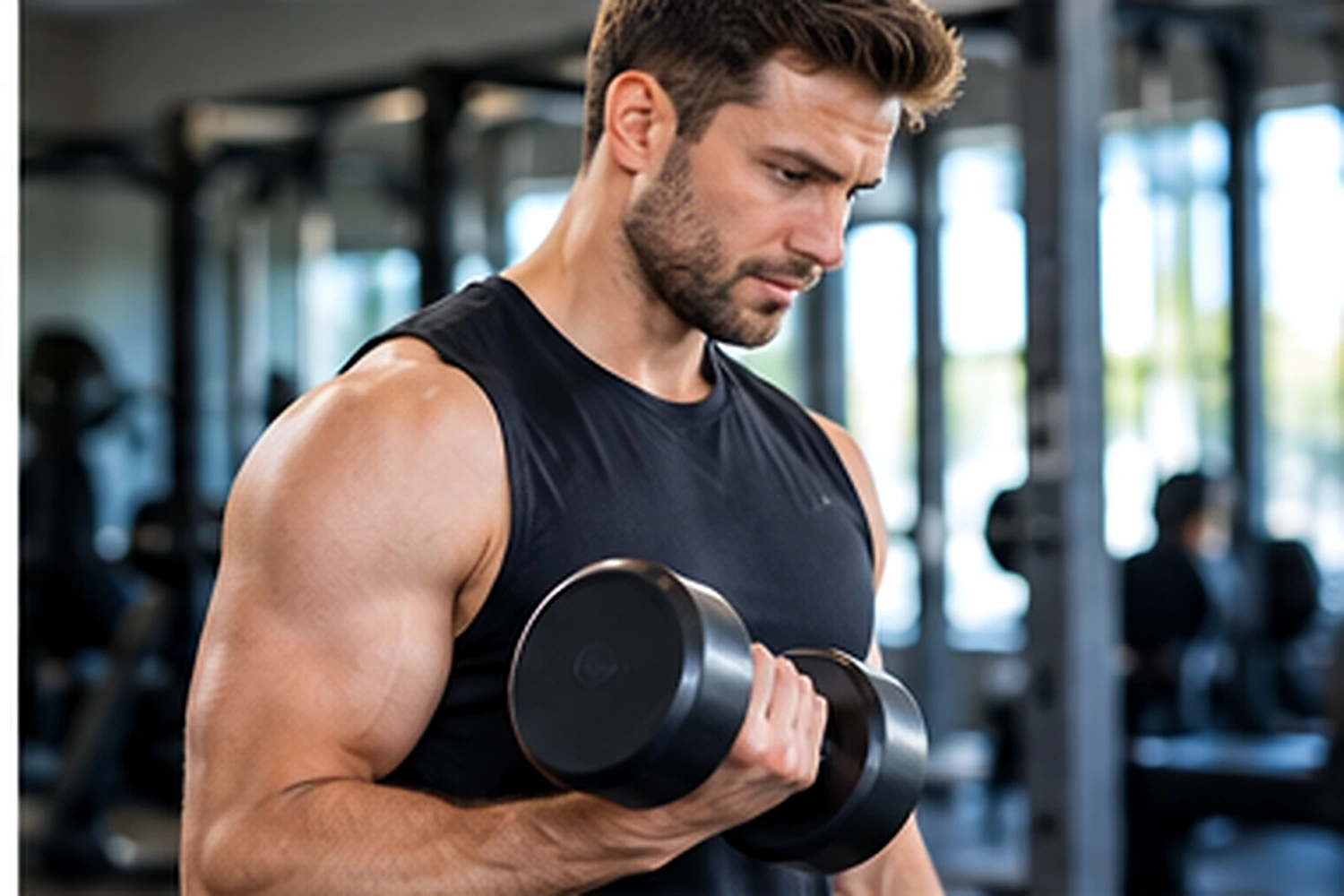 Adult performing resistance training and eating protein-rich meals to preserve muscle during GLP-1 weight loss