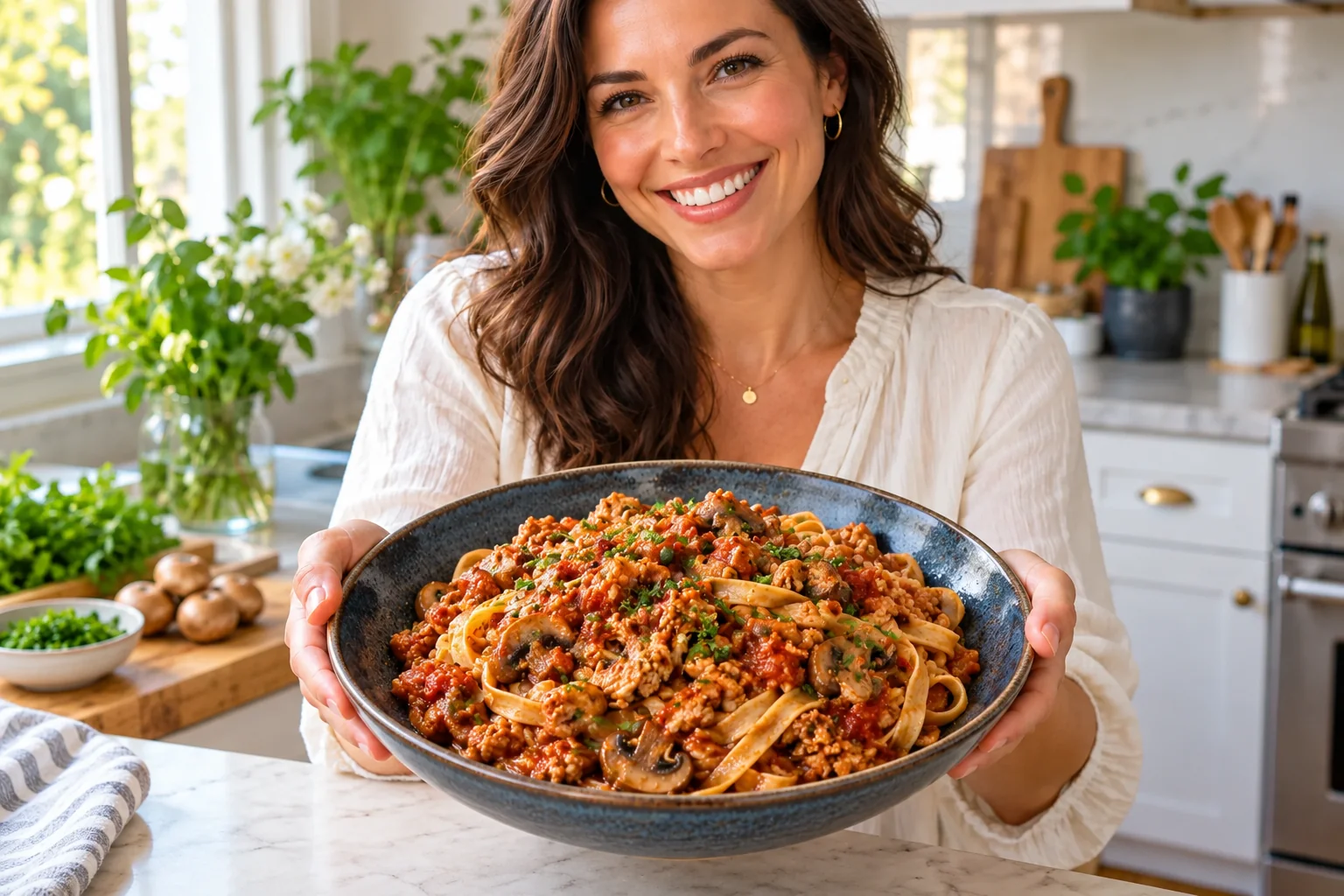 Turkey and Mushroom Ragu Pasta