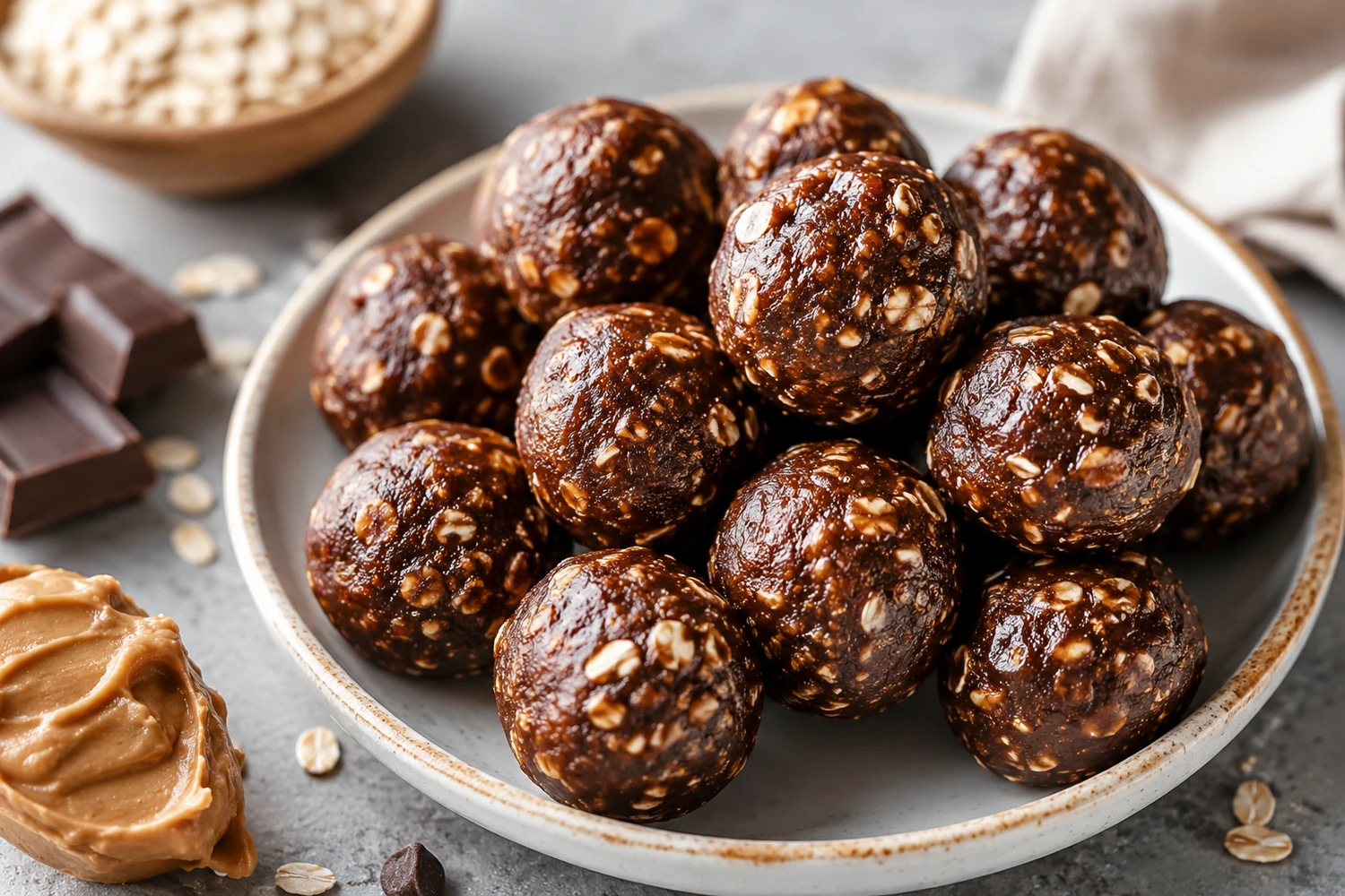 Chocolate Peanut Butter Protein Bites