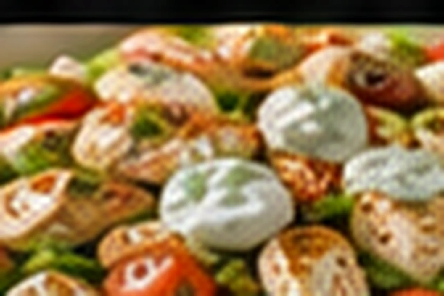 Greek Chicken Salad with Tzatziki and Roasted Vegetables