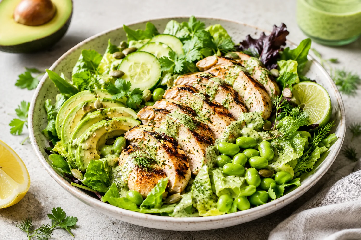 Green Goddess Chicken Avocado Salad