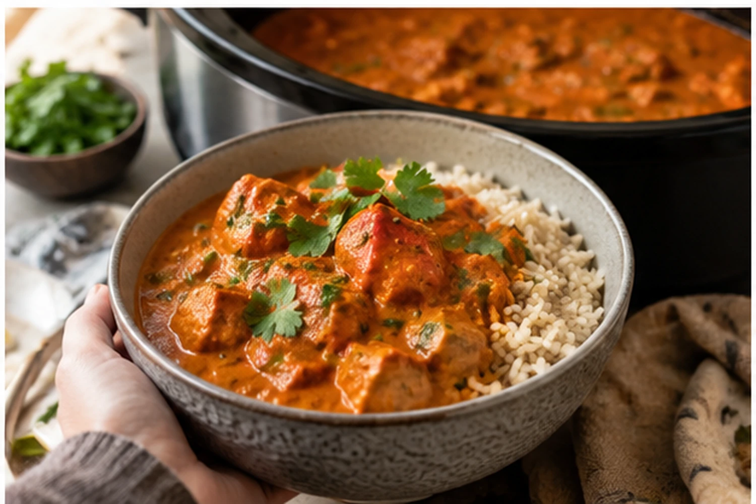 Healthy Slow Cooker Chicken Tikka Masala with Vegetables