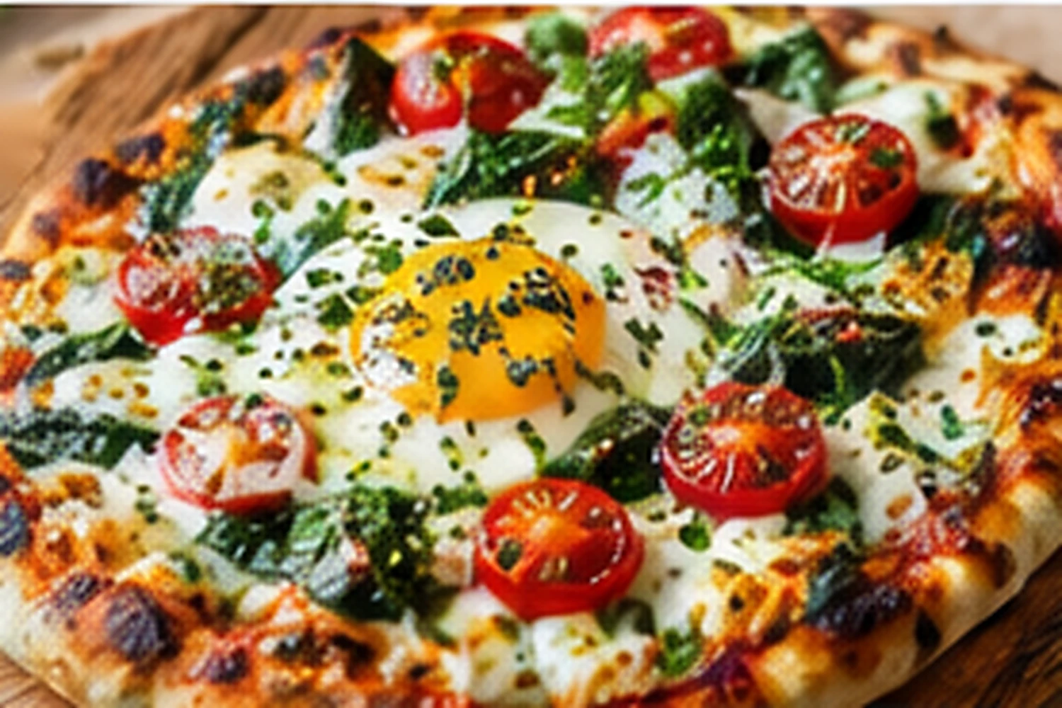 High-Protein Breakfast Naan Pizza with Eggs, Spinach and Cottage Cheese