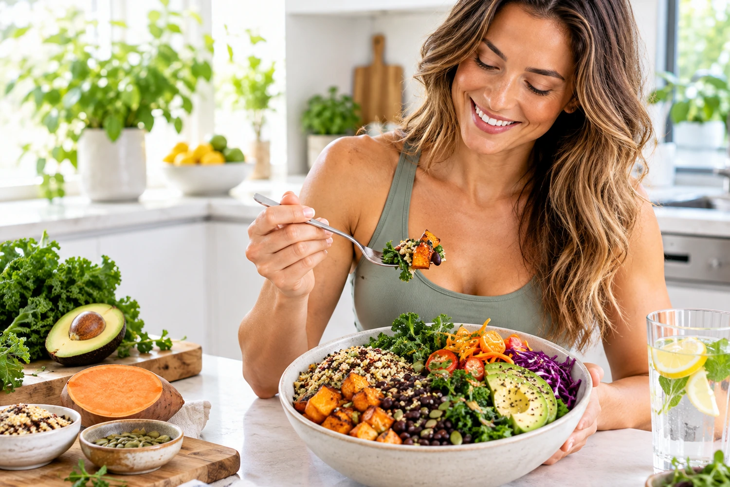 High-Protein Chicken Quinoa Breakfast Bowl with Avocado