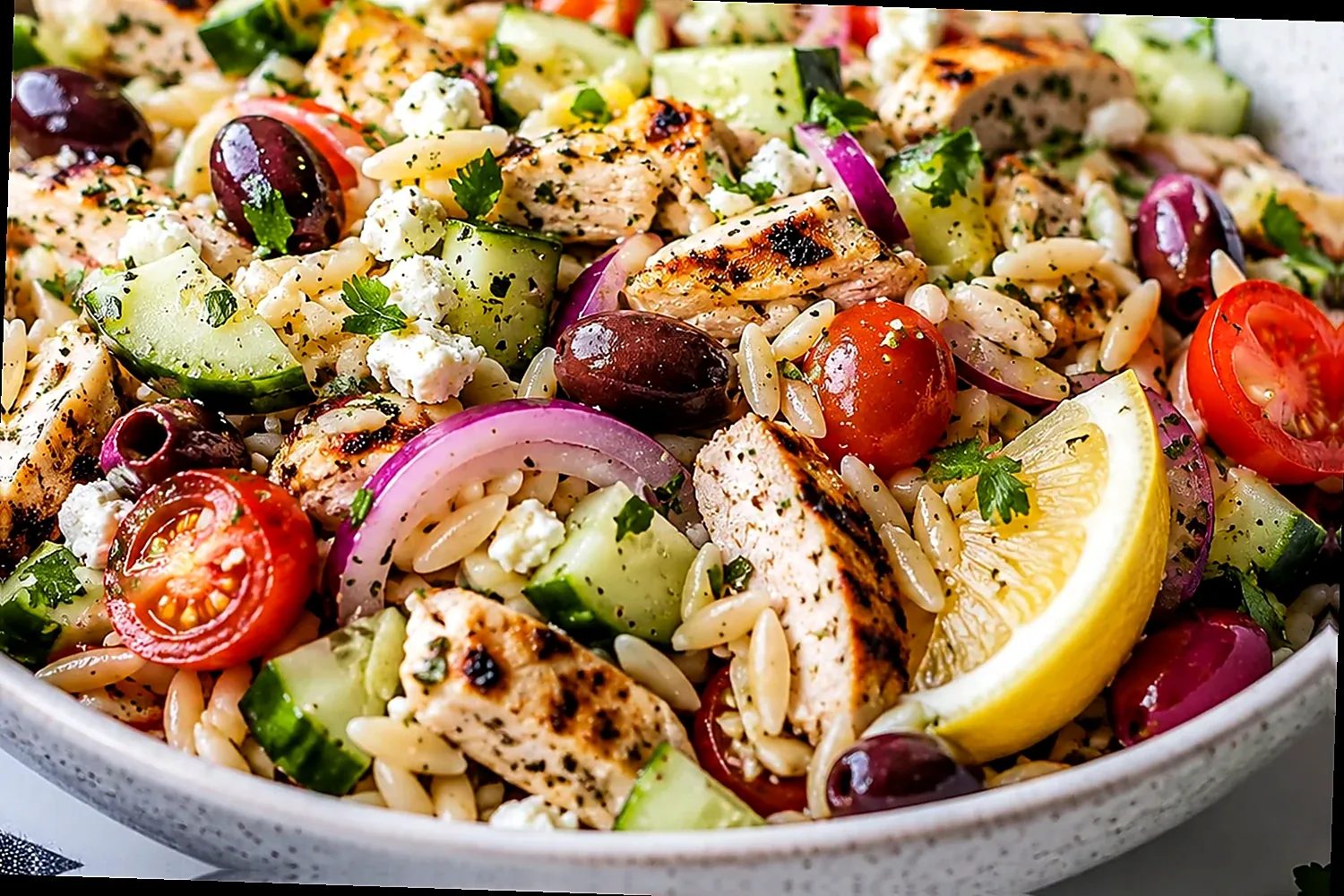 High-Protein Dense Bean Chicken Feta Salad