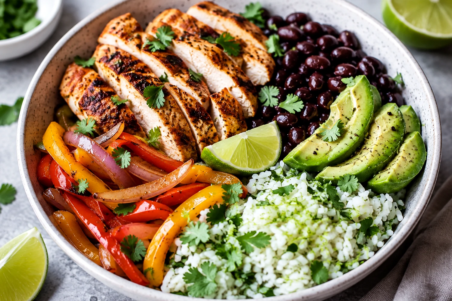 High-Protein Dense Bean Chicken Feta Salad