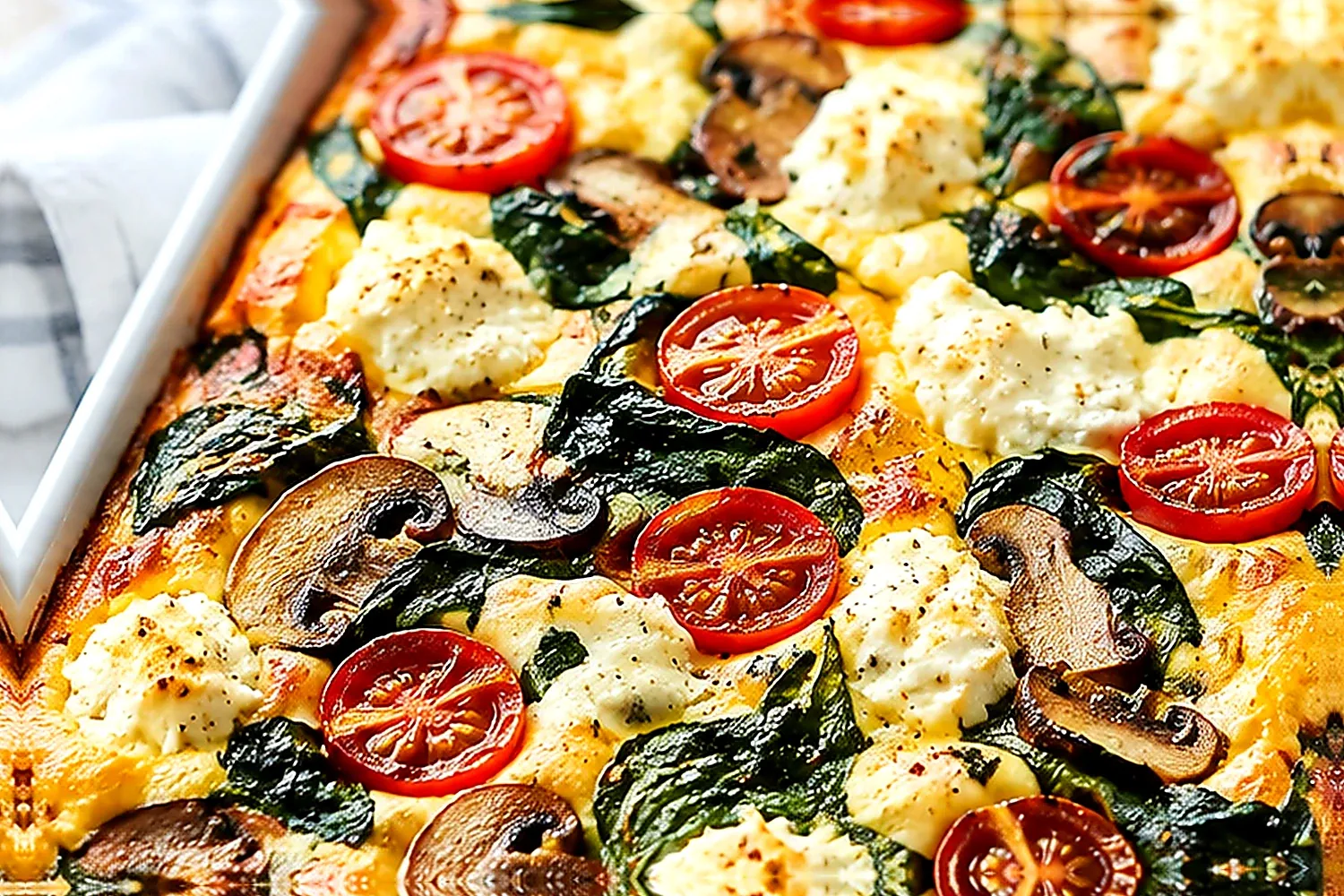 High-Protein Mediterranean Egg White Frittata with Cottage Cheese