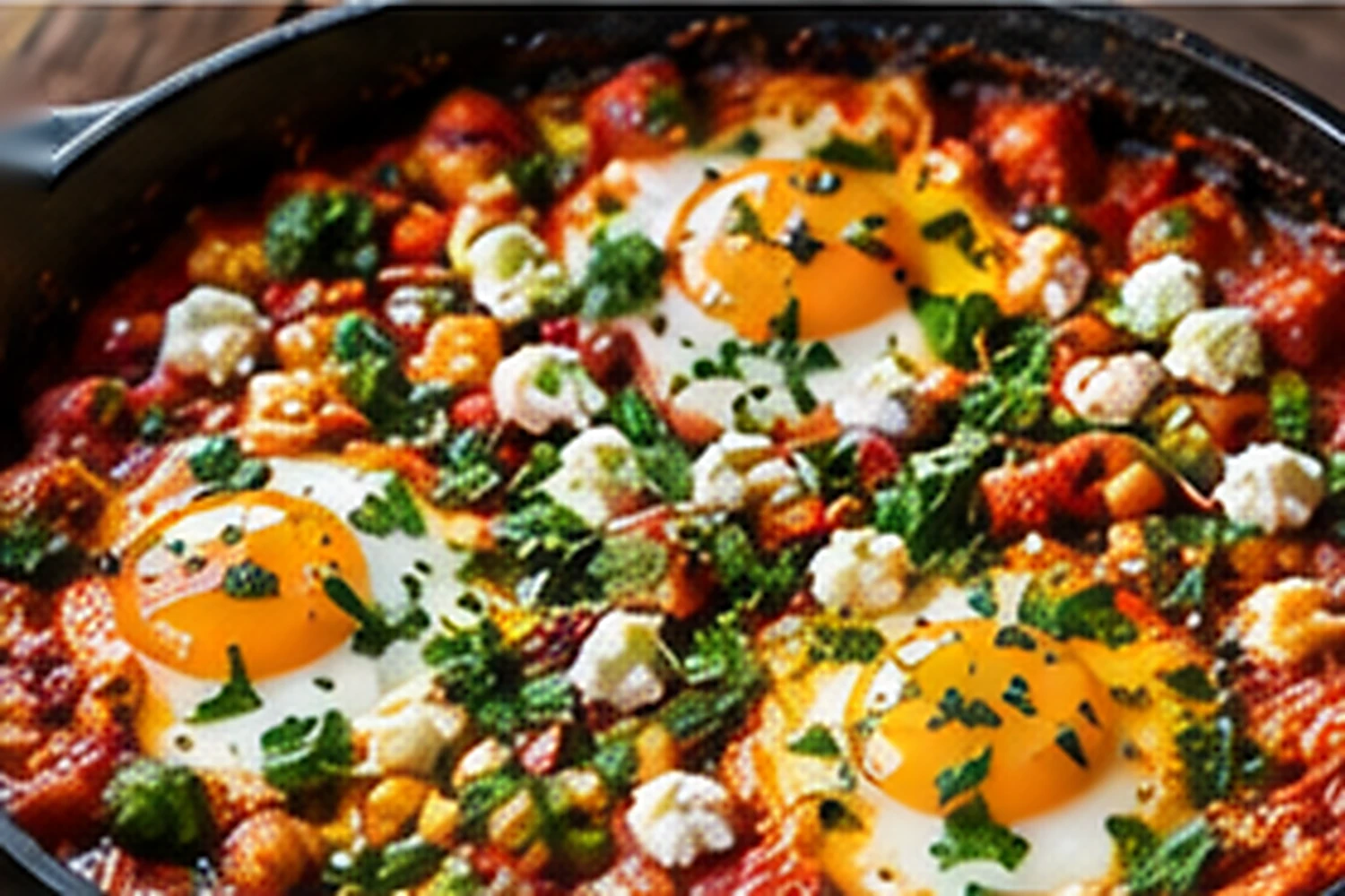 High-Protein Shakshuka with Chickpeas and Feta
