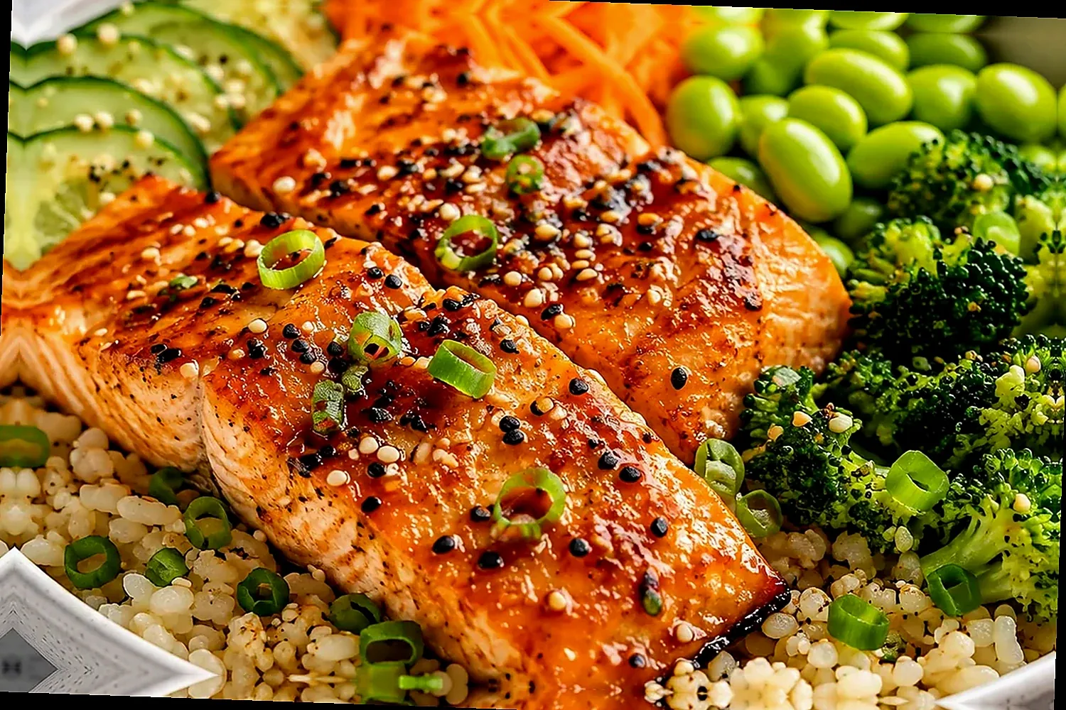 High-Protein Teriyaki Salmon Rice Bowl