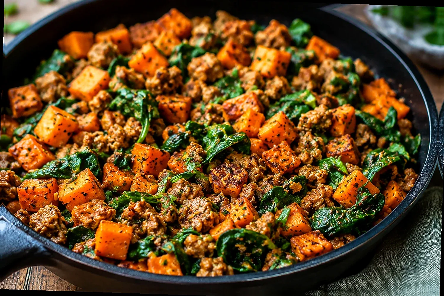 Lemon Garlic Turkey Zucchini White Bean Skillet