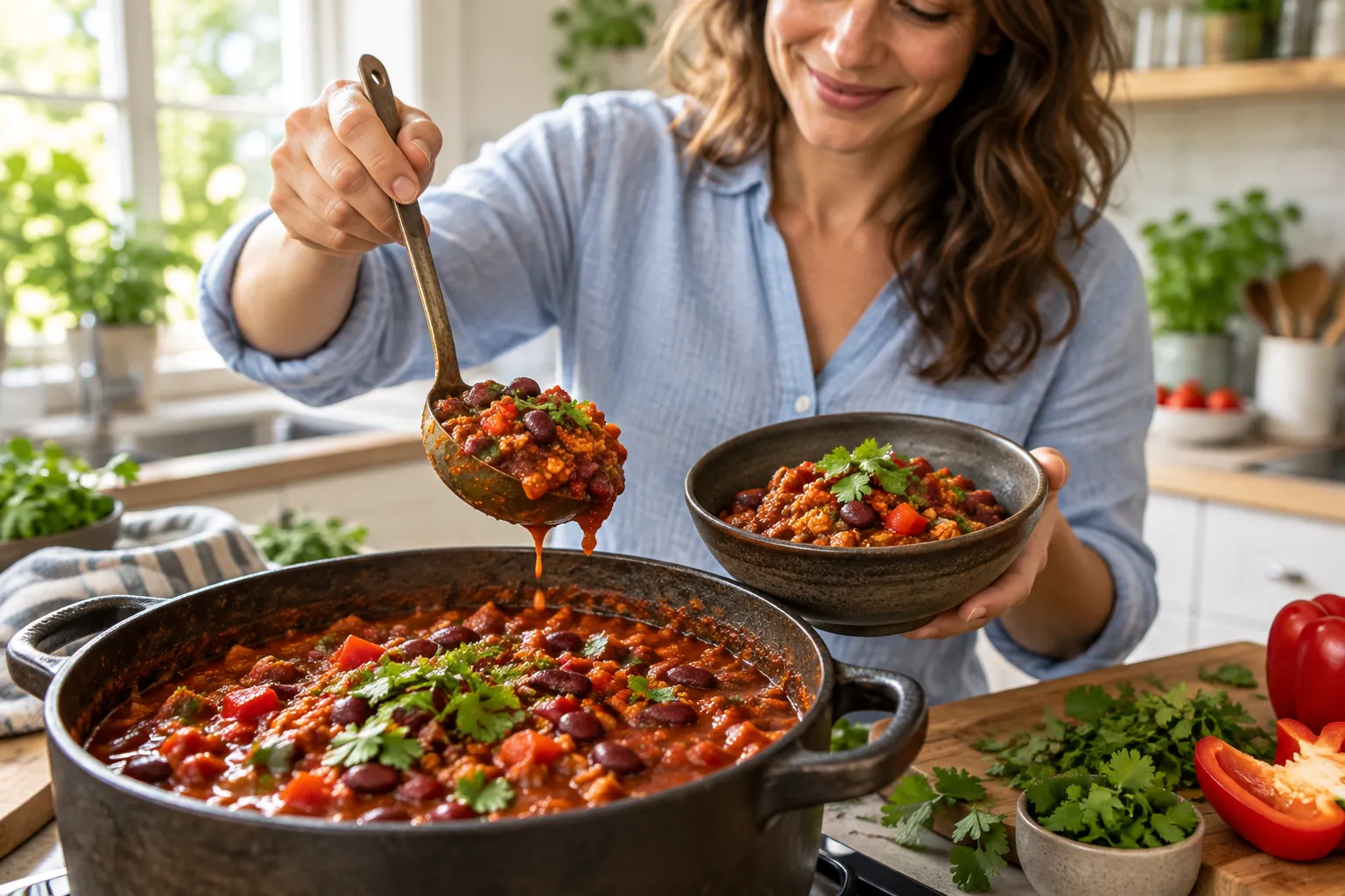 Tempeh and Kidney Bean Chili