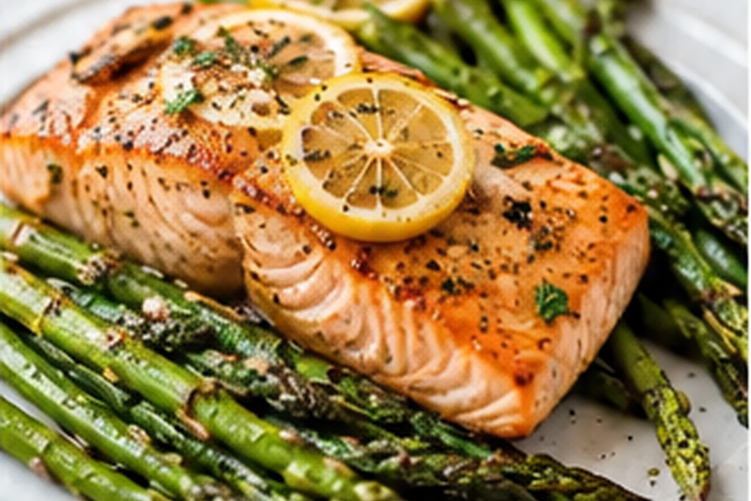 Sheet-Pan Lemon Salmon with White Beans and Asparagus