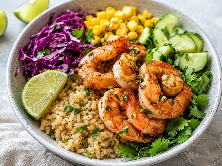 Shrimp Brown Rice Bowl