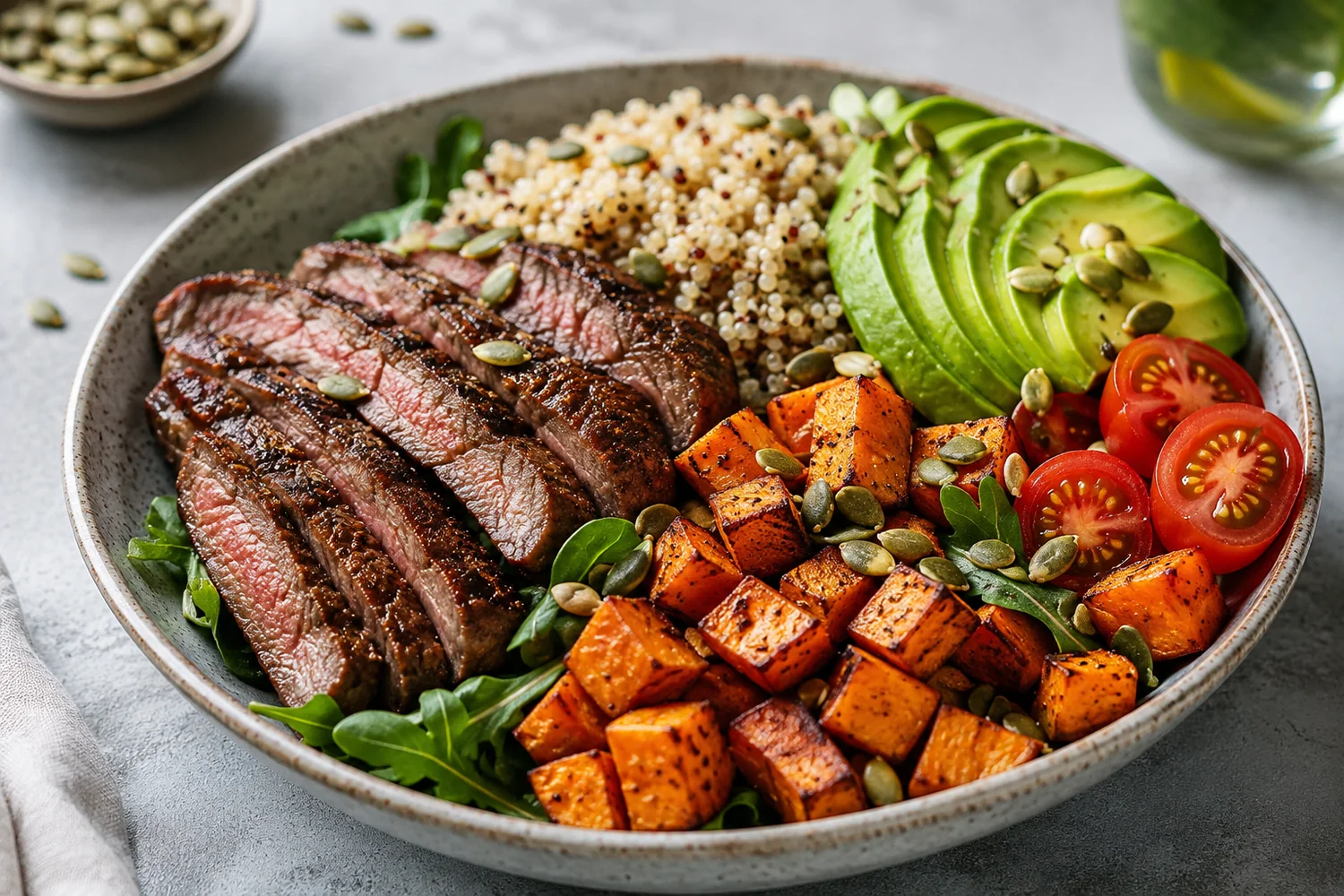 Steak Sweet Potato Quinoa Power Bowl