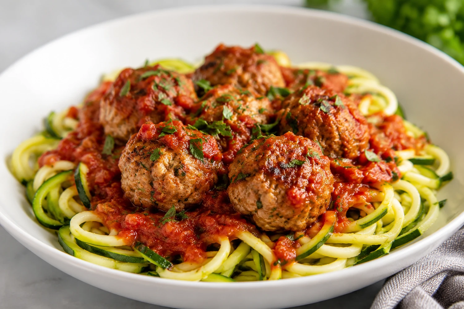 Turkey Meatball Zucchini Noodles
